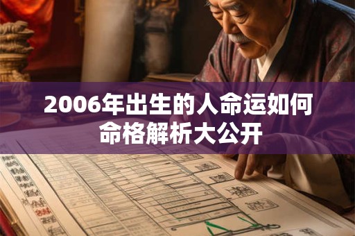 2006年出生的人命运如何 命格解析大公开