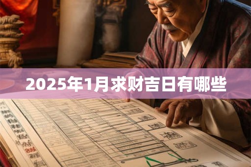 2025年1月求财吉日有哪些