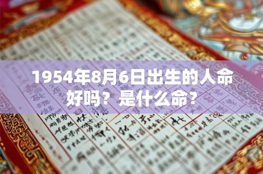 1954年8月6日出生的人命好吗？是什么命？