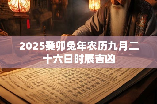 2026癸卯兔年农历九月二十六日时辰吉凶