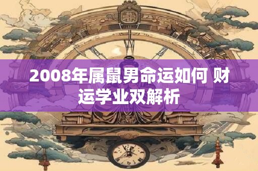 2008年属鼠男命运如何 财运学业双解析