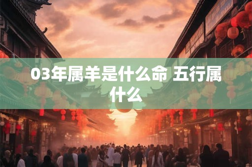 03年属羊是什么命 五行属什么