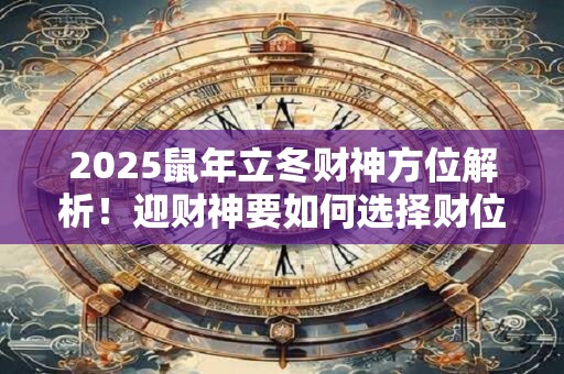 2026鼠年立冬财神方位解析！迎财神要如何选择财位？