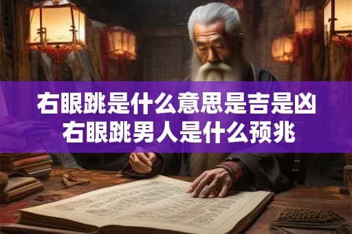 右眼跳是什么意思是吉是凶 右眼跳男人是什么预兆