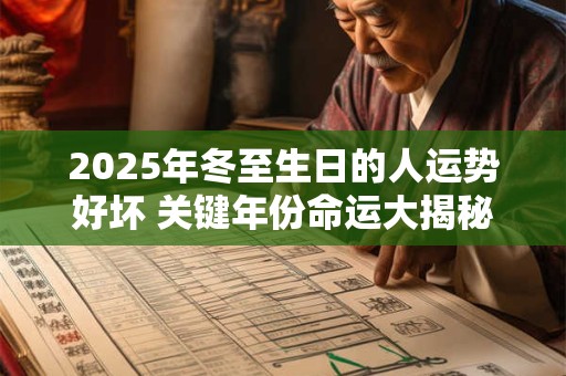 2025年冬至生日的人运势好坏 关键年份命运大揭秘