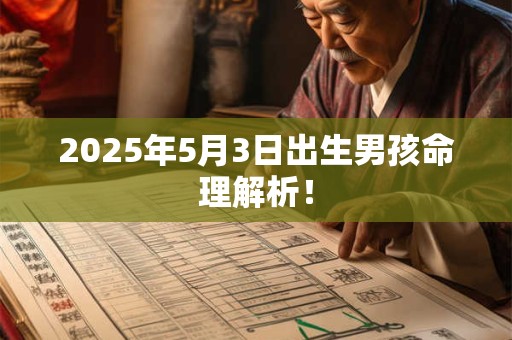2025年5月3日出生男孩命理解析！