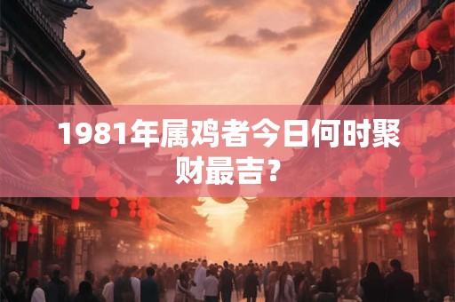 1981年属鸡者今日何时聚财最吉？