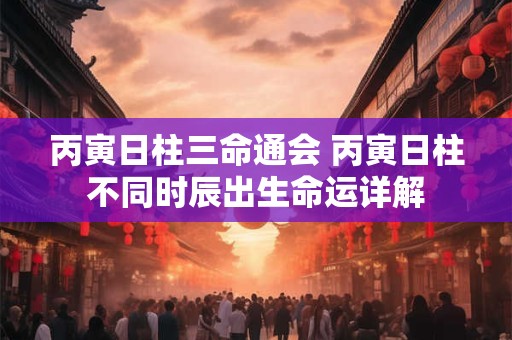 丙寅日柱三命通会 丙寅日柱不同时辰出生命运详解