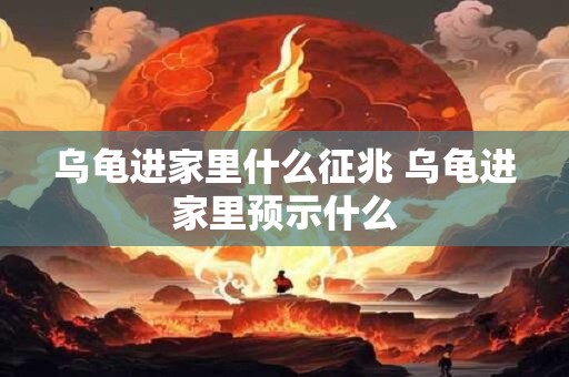 乌龟进家里什么征兆 乌龟进家里预示什么