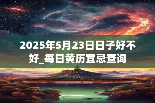 2025年5月23日日子好不好_每日黄历宜忌查询