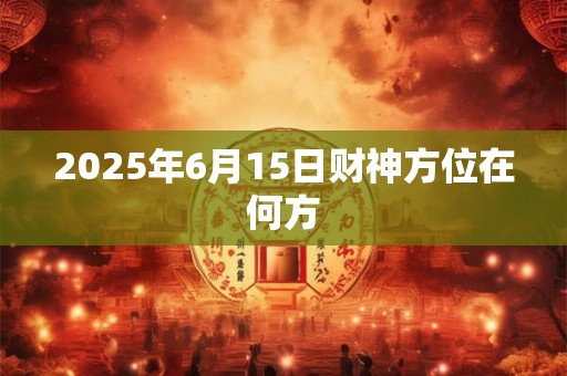 2025年6月15日财神方位在何方