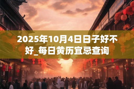 2025年10月4日日子好不好_每日黄历宜忌查询 2025年10月4日日子好不好_每日黄历宜忌查询