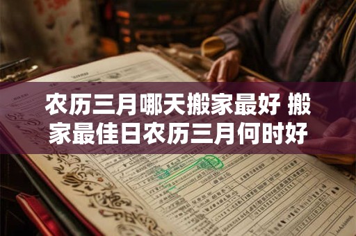 农历三月哪天搬家最好 搬家最佳日农历三月何时好