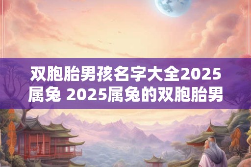 详细阅读:双胞胎男孩名字大全2025属兔 2025属兔的双胞胎男孩名字有哪些推荐 双胞胎男孩名字大全2025属兔 2025属兔的双胞胎男孩名字有哪些推荐