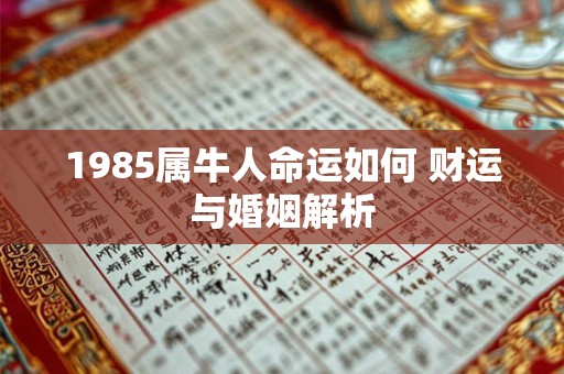 1985属牛人命运如何 财运与婚姻解析