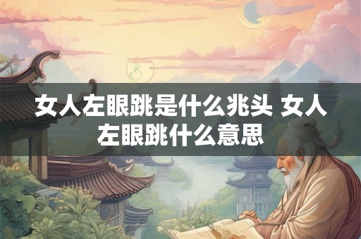 女人左眼跳是什么兆头 女人左眼跳什么意思