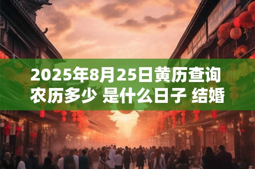 2025年8月25日黄历查询 农历多少 是什么日子 结婚吉时