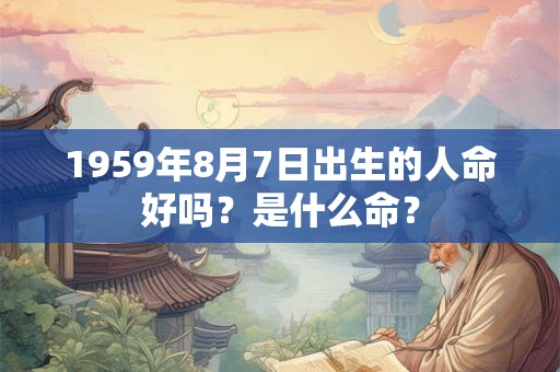 1959年8月7日出生的人命好吗？是什么命？