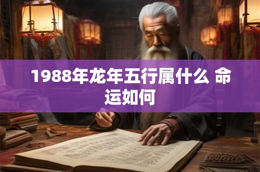 1988年龙年五行属什么 命运如何