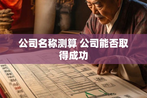 公司名称测算 公司能否取得成功