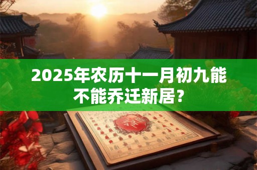 2025年农历十一月初九能不能乔迁新居？