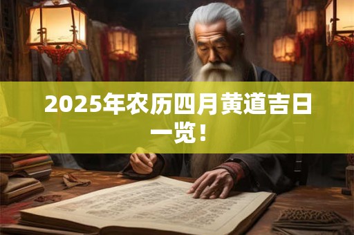 2025年农历四月黄道吉日一览！