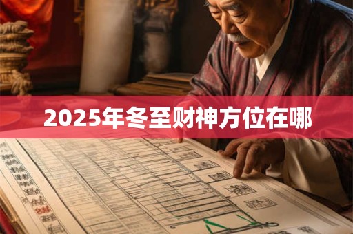 2025年冬至财神方位在哪