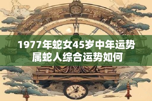 1977年蛇女45岁中年运势 属蛇人综合运势如何