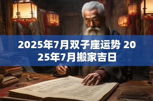 2025年7月双子座运势 2025年7月搬家吉日