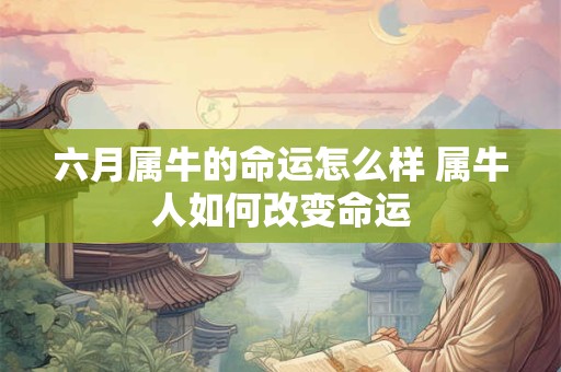 六月属牛的命运怎么样 属牛人如何改变命运