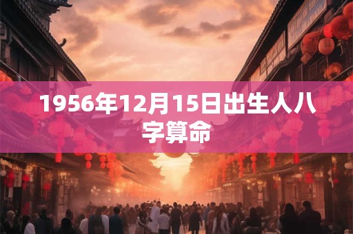 1956年12月15日出生人八字算命