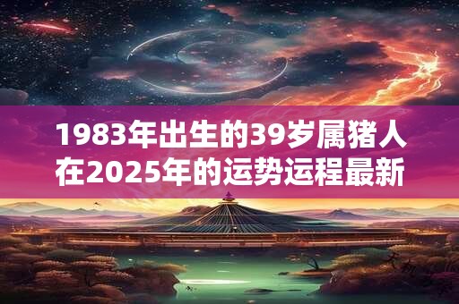 1983年出生的39岁属猪人在2025年的运势运程最新大全