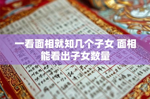 一看面相就知几个子女 面相能看出子女数量