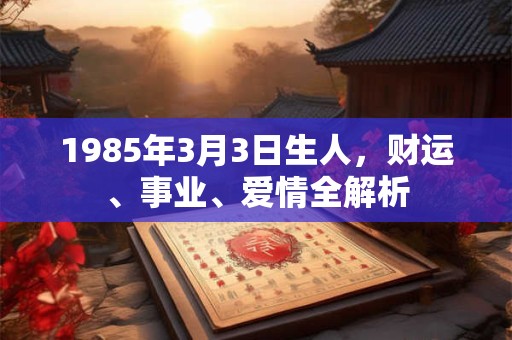 1985年3月3日生人，财运、事业、爱情全解析