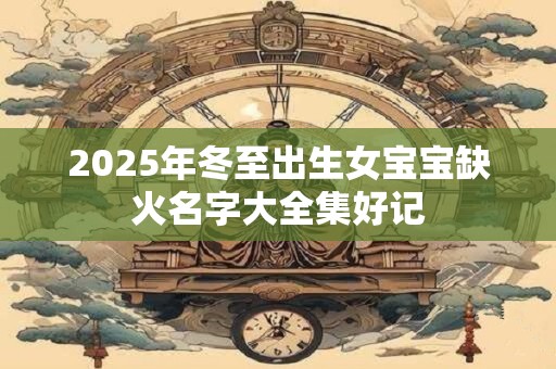 2025年冬至出生女宝宝缺火名字大全集好记