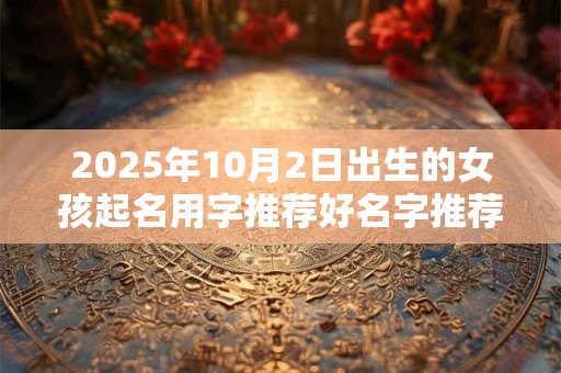 2025年10月2日出生的女孩起名用字推荐好名字推荐