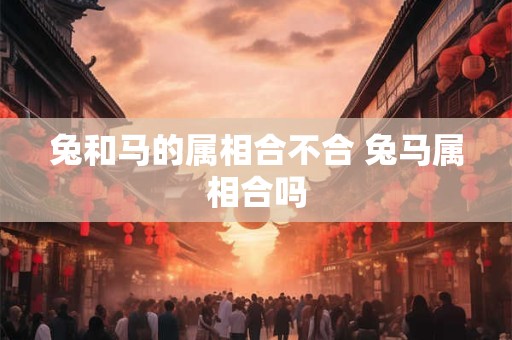 兔和马的属相合不合 兔马属相合吗