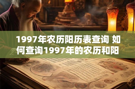 1997年农历阳历表查询 如何查询1997年的农历和阳历