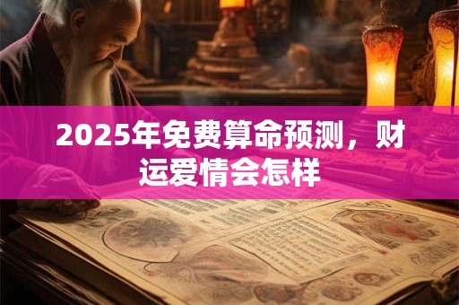 2025年免费算命预测，财运爱情会怎样