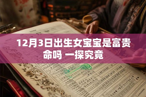 12月3日出生女宝宝是富贵命吗 一探究竟