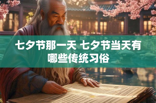 七夕节那一天 七夕节当天有哪些传统习俗