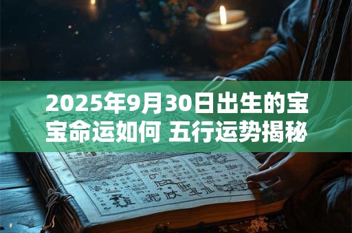 2025年9月30日出生的宝宝命运如何 五行运势揭秘 2025年9月30日出生的宝宝命运如何 五行运势揭秘