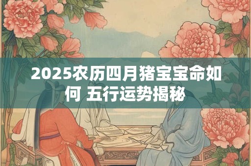2025农历四月猪宝宝命如何 五行运势揭秘
