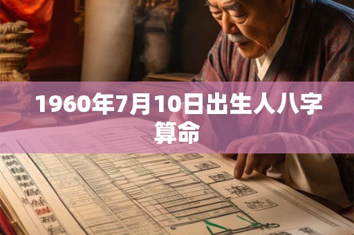 详细阅读:1960年7月10日出生人八字算命 1960年7月10日出生人八字算命