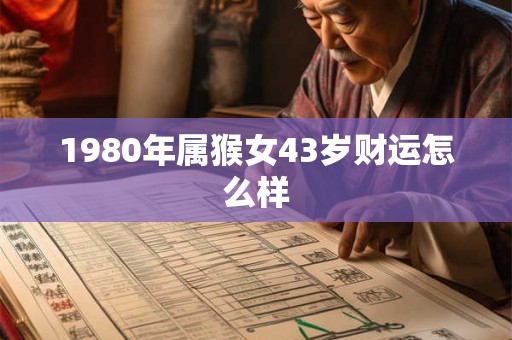 1980年属猴女43岁财运怎么样