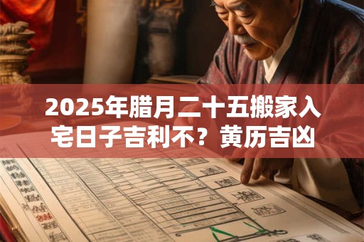 2025年腊月二十五搬家入宅日子吉利不？黄历吉凶