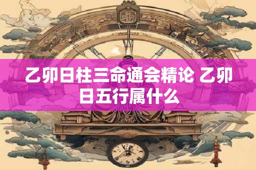 乙卯日柱三命通会精论 乙卯日五行属什么