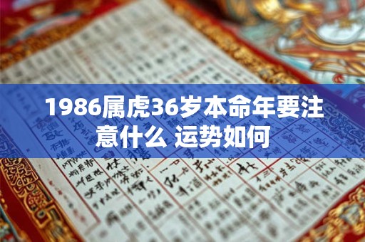 1986属虎36岁本命年要注意什么 运势如何