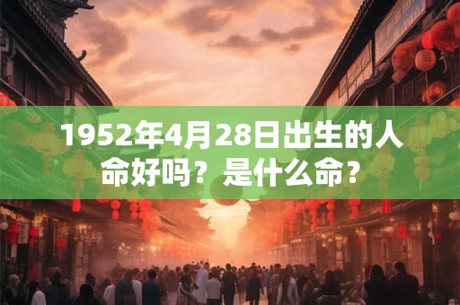 1952年4月28日出生的人命好吗？是什么命？