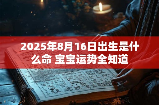 2025年8月16日出生是什么命 宝宝运势全知道